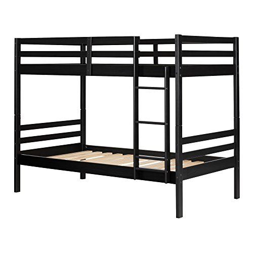 South Shore Induzy Industrial Bunk Beds, Matte Black,