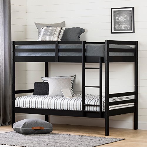 South Shore Induzy Industrial Bunk Beds, Matte Black,