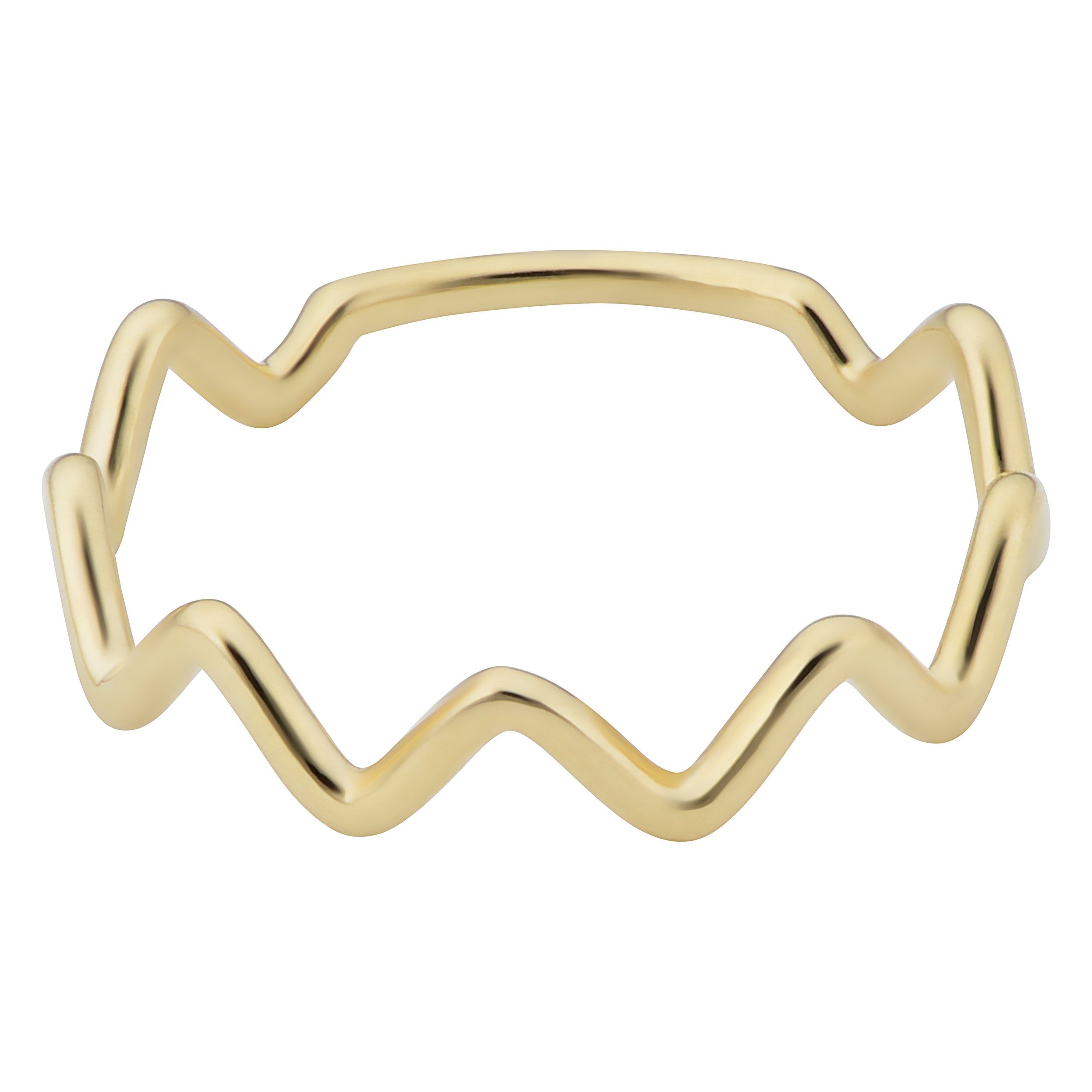 Kooljewelry 14k Yellow Gold Zigzag Ring (size 8)