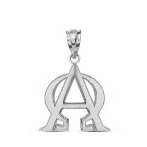 religious jewelry fine 925 sterling silver alpha and omega christian symbols charm pendant