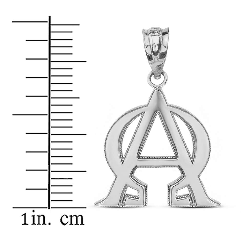 Religious Jewelry Fine 925 Sterling Silver Alpha and Omega Christian Symbols Charm Pendant