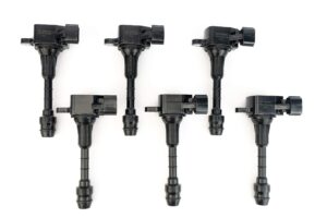 ignition coil pack set of 6 - compatible with infiniti fx35, g35, m35 & nissan 350z vehicles - replaces 22448-al61c, uf401, igc0007, 6734025, 22448al615 - year models 2000-2008 - 3.5l v6 coils