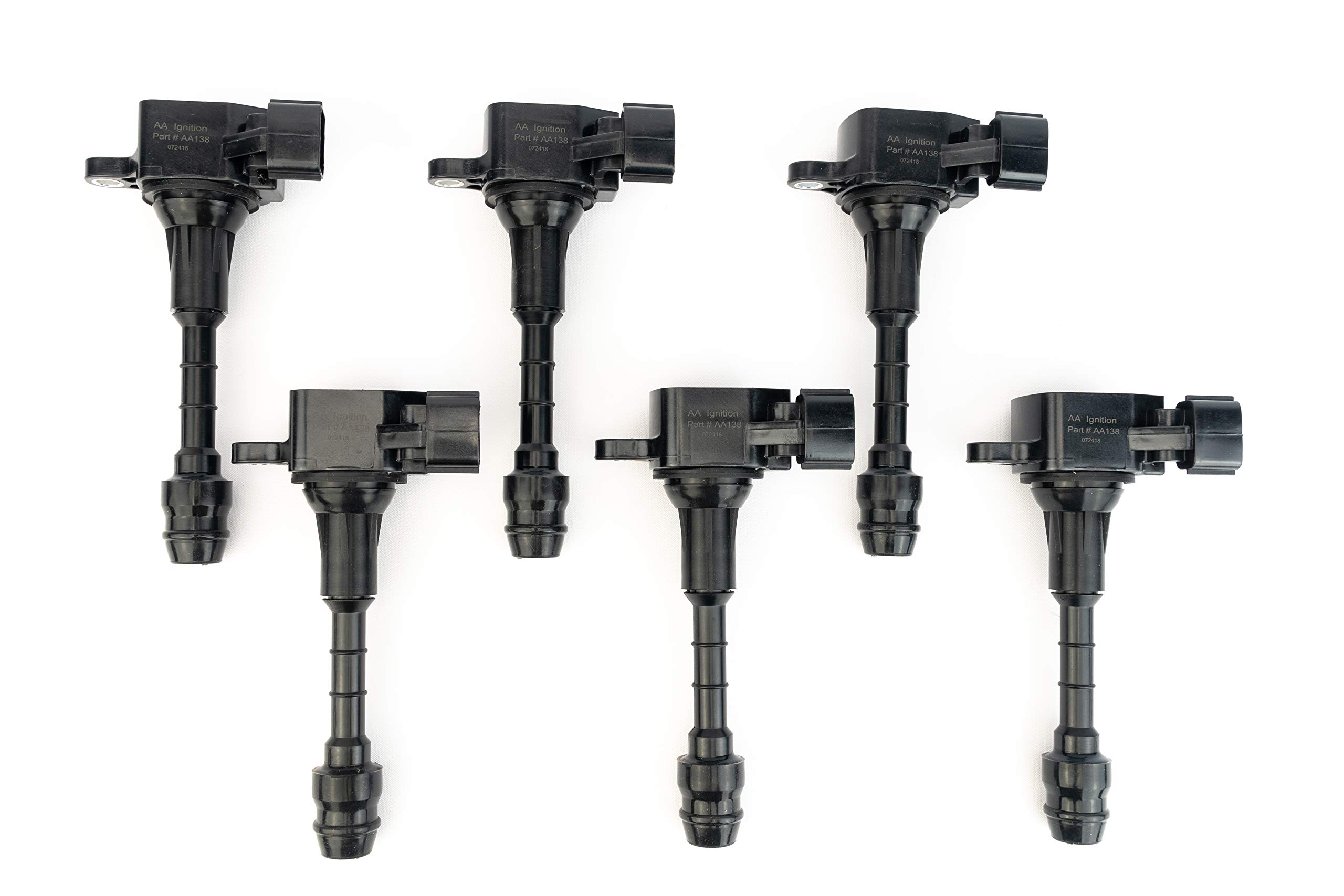 Ignition Coil Pack Set of 6 - Compatible with Infiniti FX35, G35, M35 & Nissan 350Z Vehicles - Replaces 22448-AL61C, UF401, IGC0007, 6734025, 22448AL615 - Year Models 2000-2008 - 3.5L V6 Coils