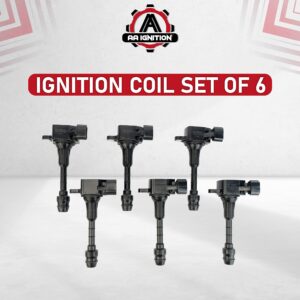 Ignition Coil Pack Set of 6 - Compatible with Infiniti FX35, G35, M35 & Nissan 350Z Vehicles - Replaces 22448-AL61C, UF401, IGC0007, 6734025, 22448AL615 - Year Models 2000-2008 - 3.5L V6 Coils