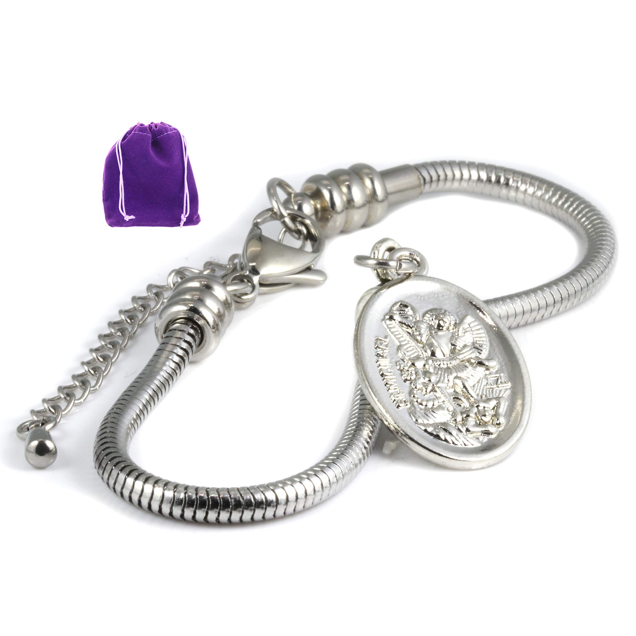 Archangel Michael Medallion - Protection Bracelets for Women St Michael the Archangel A Saint Michael Bracelet San Arcangel Saint Michael Police Charm Jewelry Protection from Evil San Miguel Arcangel