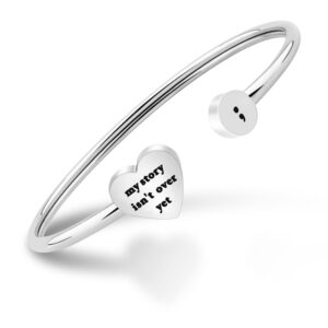 kuiyai my story isn’t over yet open cuff bracelet semicolon bracelet suicide prevention jewelry (open cuff bracelet)