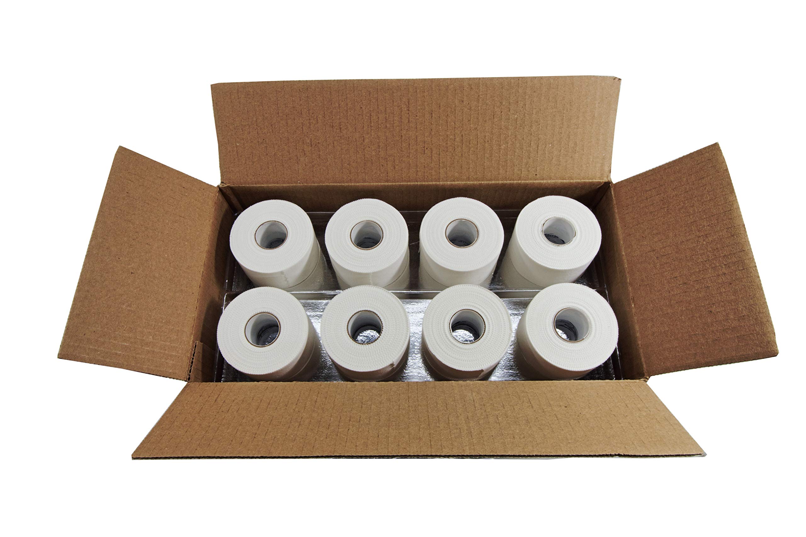 FAZ Sports White Athletic Tape -Trainer & Therapist Choice Premium 1.5" x 30' 32 Rolls per Case. Made in USA