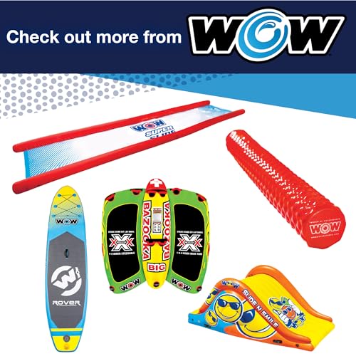 WOW Sports - Max Inflatable Towable Deck Tube - Boating Accessory - Fits Kids & Adults - Up To 3 Riders