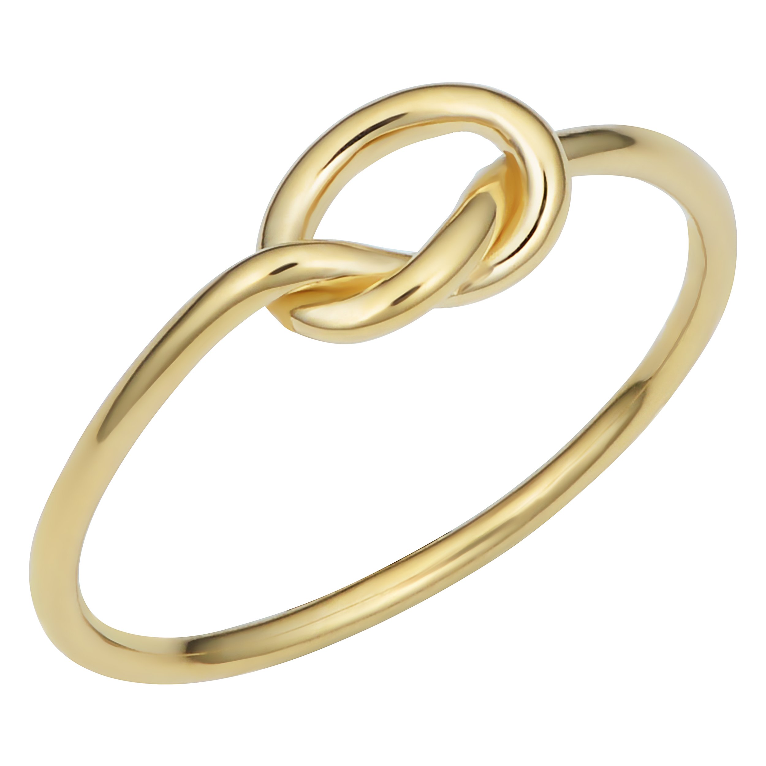 Kooljewelry 14k Yellow Gold Love Knot Ring (size 8)