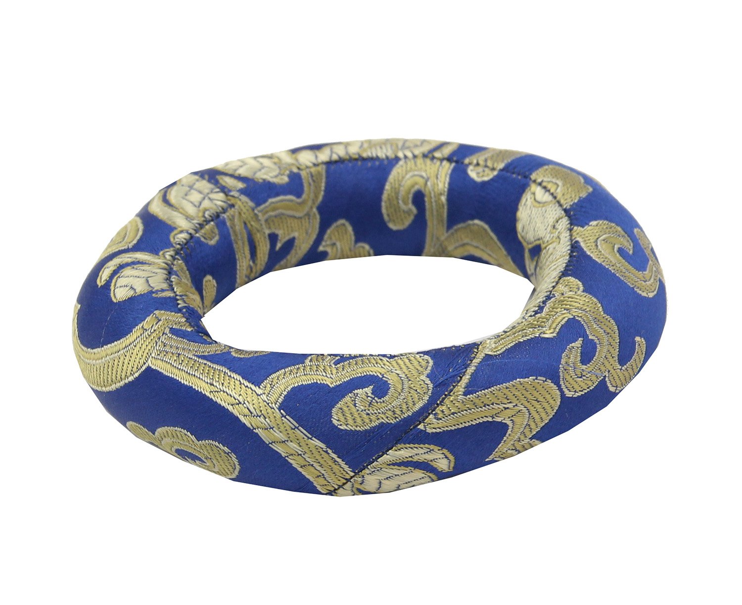 Silk Brocade Ring Cushion Pillow for Tibetan Singing Bowl Hand Made Nepal (Blue)