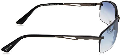 SOUTHPOLE 5001SP Frameless Sports Wrap Metal Rectangular UV400 Protection-Cool Sunglasses for Men, 63 mm, Gunmetal & Blue