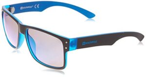 southpole 5003sp classic mirrored rectangular uv400 protection-cool sunglasses for men, 55 mm, black & blue