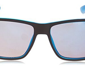 SOUTHPOLE 5003SP Classic Mirrored Rectangular UV400 Protection-Cool Sunglasses for Men, 55 mm, Black & Blue