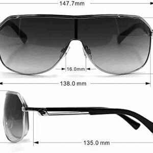 Southpole mens 5012sp Handsome UV Protective Metal Shield Sunglasses for Men Trendy Gifts Men 148 mm, Gold & Black, mm US