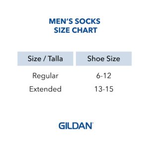 Gildan Men's Polyester Half Cushion Low Cut Socks, 12-Pack, Black, Shoe Size: 6-12