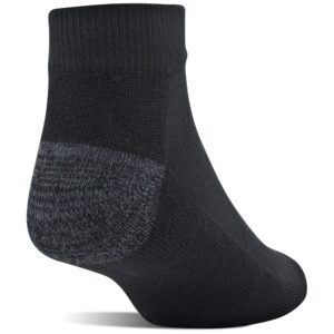 Gildan Men's Polyester Half Cushion Low Cut Socks, 12-Pack, Black, Shoe Size: 6-12