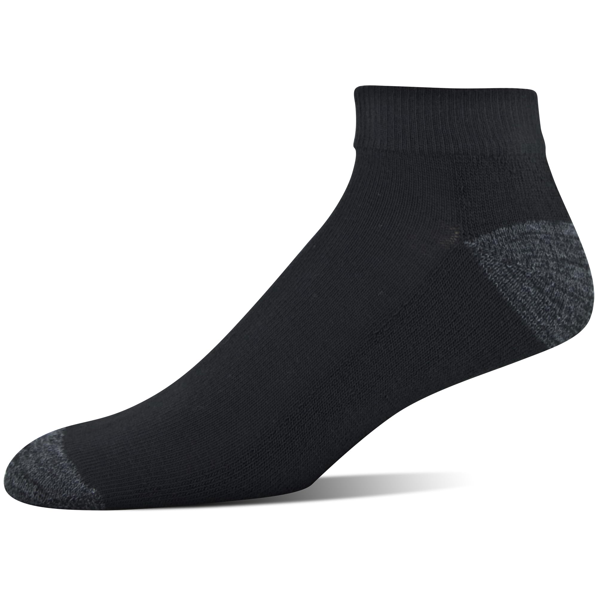 Gildan Men's Polyester Half Cushion Low Cut Socks, 12-Pack, Black, Shoe Size: 6-12