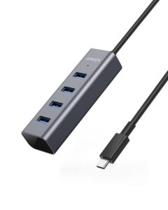 anker usb c hub, aluminum usb c adapter with 4 usb 3.0 ports, for macbook pro 2018/2017, chromebook, xps, galaxy s9/s8, and more