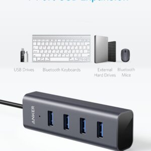 Anker USB C Hub, Aluminum USB C Adapter with 4 USB 3.0 Ports, for MacBook Pro 2018/2017, ChromeBook, XPS, Galaxy S9/S8, and More