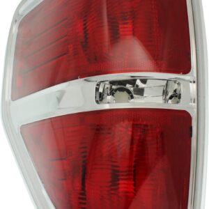 Garage-Pro Tail Light Lamp Compatible with 2009-2014 Ford F-150 Styleside Red Lens Driver Side With Chrome Bezel Trim Design