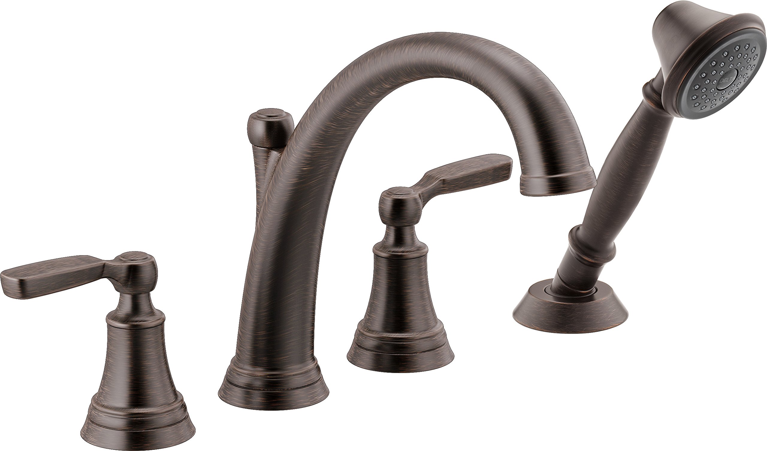 Delta Faucet T4732-RB Woodhurst Roman Tub with Handshower Trim, Venetian Bronze (Valve sold separately)