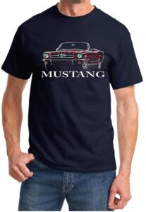 1965 1966 ford mustang convertible neon lights design tshirt xl navy blue