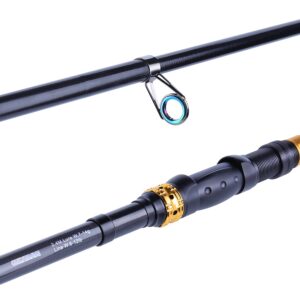 Sougayilang Telescopic Fishing Rod - 24 Ton Carbon Fiber Ultralight Fishing Pole with CNC Reel Seat, Portable Retractable Handle, Stainless Steel Guides for Bass Salmon Trout Fishing