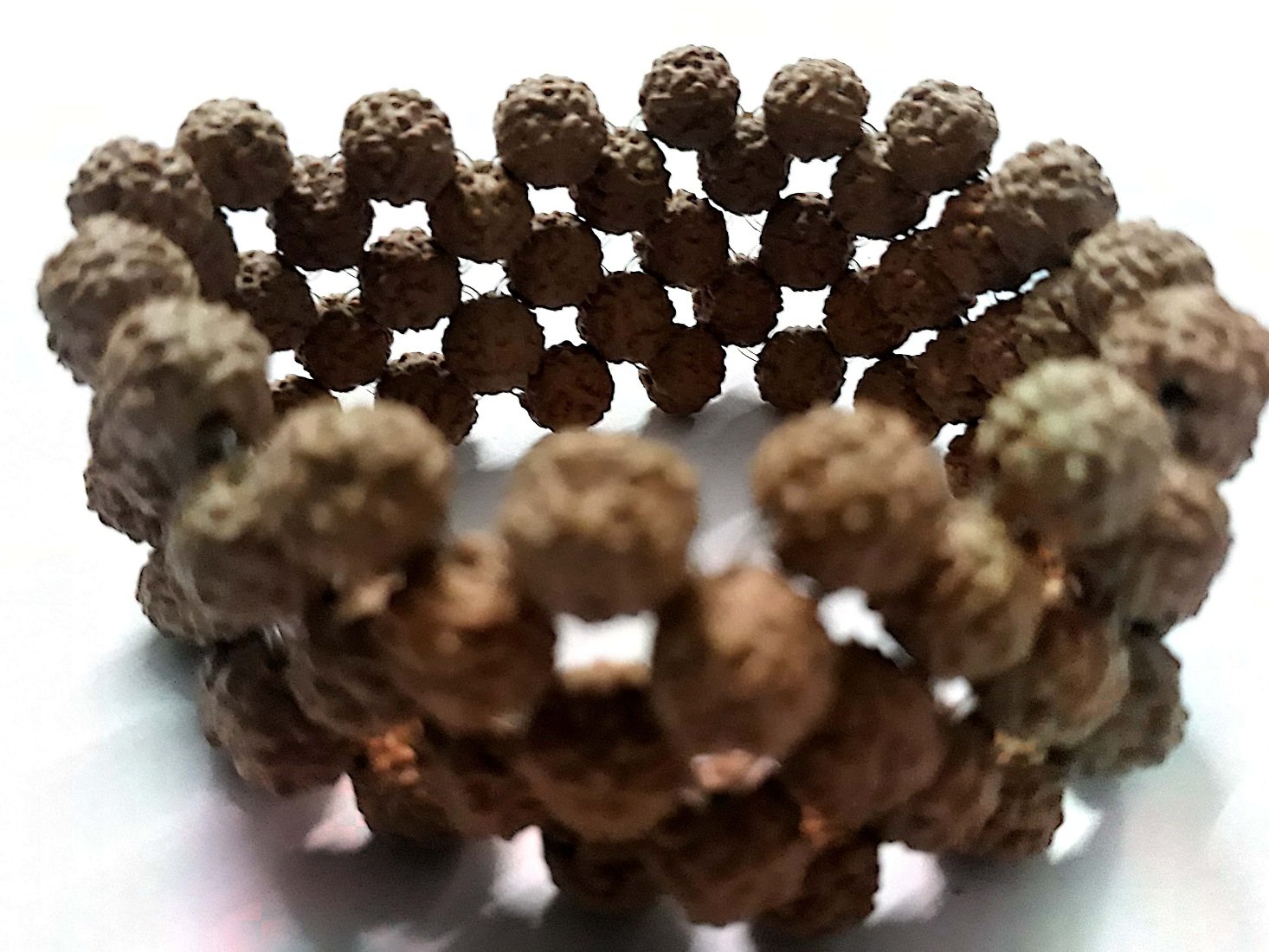 numeroastro Designer Stretchable 5 Mukhi Rudraksha Beads Bracelet for Good Luck.