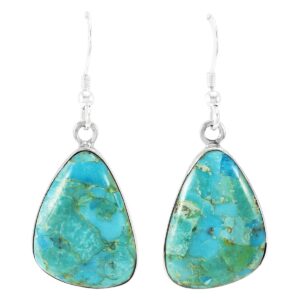 Turquoise Earrings Sterling Silver 925 & Genuine Gemstones (Turquoise)