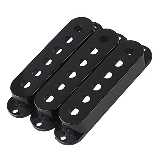 Lovermusic Black Electric Guitar Single Coil Pickup Covers,Guitar Pickup Cover Accessories (1 PCS of 50mm & 2 PCS of 52mm)