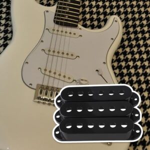 Lovermusic Black Electric Guitar Single Coil Pickup Covers,Guitar Pickup Cover Accessories (1 PCS of 50mm & 2 PCS of 52mm)