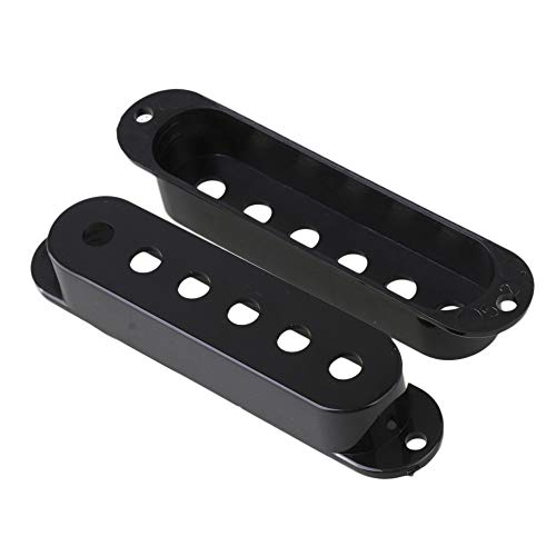 Lovermusic Black Electric Guitar Single Coil Pickup Covers,Guitar Pickup Cover Accessories (1 PCS of 50mm & 2 PCS of 52mm)