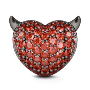 gnoce devil‘s heart charm bead 925 sterling silver charms fits women's charm bracelet/necklace jewelry for birthday gift