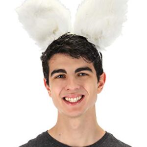 elope White Bendable Adjustable Bunny Ears Plush Costume Headband for adults kids Standard