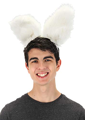 elope White Bendable Adjustable Bunny Ears Plush Costume Headband for adults kids Standard