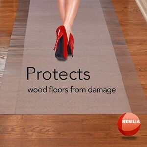 RESILIA Premium Floor Protector for Hardwood Floors – Easy-to-Clean, Heavy Duty Plastic Vinyl, Clear American Modern, 27 Inches x 25 Feet, for Hallway, Living or Dining Room Use