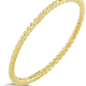 10K Yellow Gold Dainty Stackable Rope Cable Design Thin Slender Band Ring - Size 8