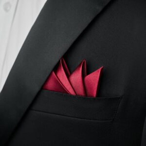 DEVPSISR Prefolded Pocket Square, Men's Suit Handkerchief Keeper(A Red)