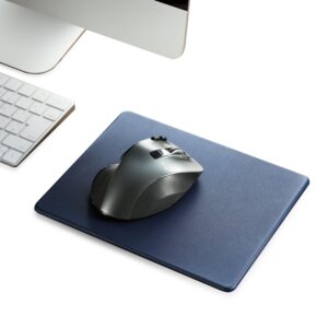 elecom soft leather mouse pad large size/pu leather/anti skid/soft/precise control navy mp-sl02nv