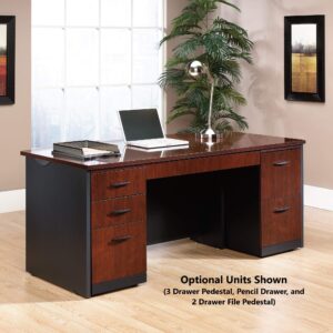 Sauder Via Collection Executive Desk, Classic Cherry finish