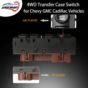 4x4 Switch 4WD Wheel Drive Switch for | 2003-2007 Chevy Silverado Suburban Avalanche Tahoe, GMC Sierra Yukon, Cadillac Escalade | Replaces OE# 19259313, 901-072