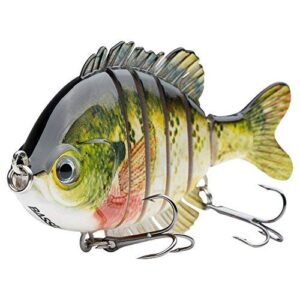 bassdash swimpanfish multi jointed panfish bluegill swimbaits topwater hard bass fishing crank lure 3.5in/0.85oz, 4 colors (bluegill)