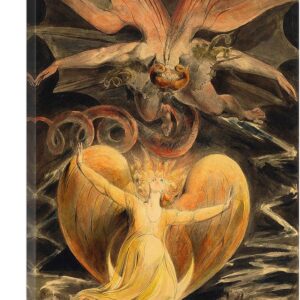 ARTCANVAS The Great Red Dragon and the Woman Clothed with Sun 1805 Canvas Art Print Stretched Framed Painting Picture Poster Giclee Wall Decor by William Blake - 26" x 18" (0.75" Deep)