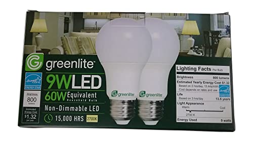 4 pack Greenlite 9W LED