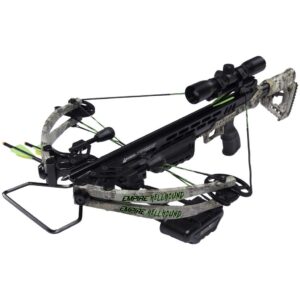 sa sports 649 empire hellhound 370 crossbow package - 370fps, scope quiver, arrows, rope cocking device, kryptek camouflage, 165lb draw weight