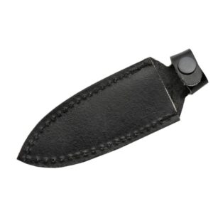 Sczo Supplies 7.5" Black Wood Handle Full-Tang Outdoor Spear-Point Hunting Knife (203403)