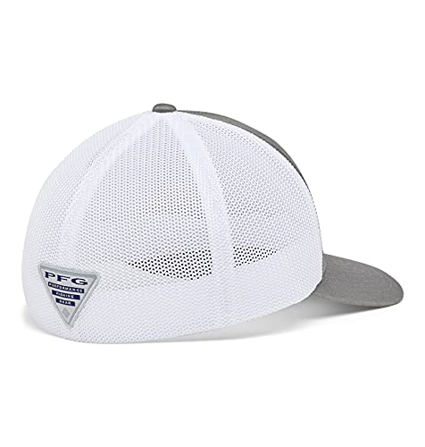 Columbia Unisex PFG Mesh Fish Flag Ball Cap, Titanium/White, S/M