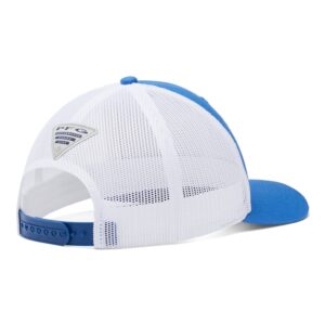 Columbia Men's PFG Fish Flag Snapback Ball Cap, Breathable, Adjustable , Vivid Blue/White