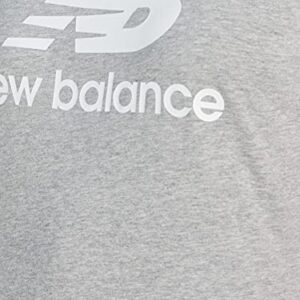 New Balance Women's NB Essentials Stacked Logo Short Sleeve 19, Athletic Grey, Large