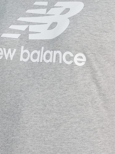 New Balance Women's NB Essentials Stacked Logo Short Sleeve 19, Athletic Grey, Large